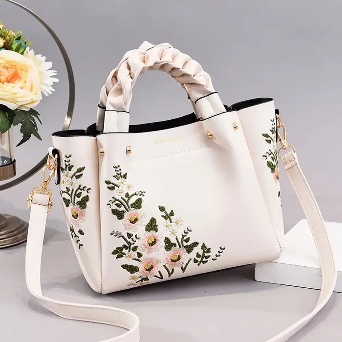 PU leather tote bag with drawstring closure for women
