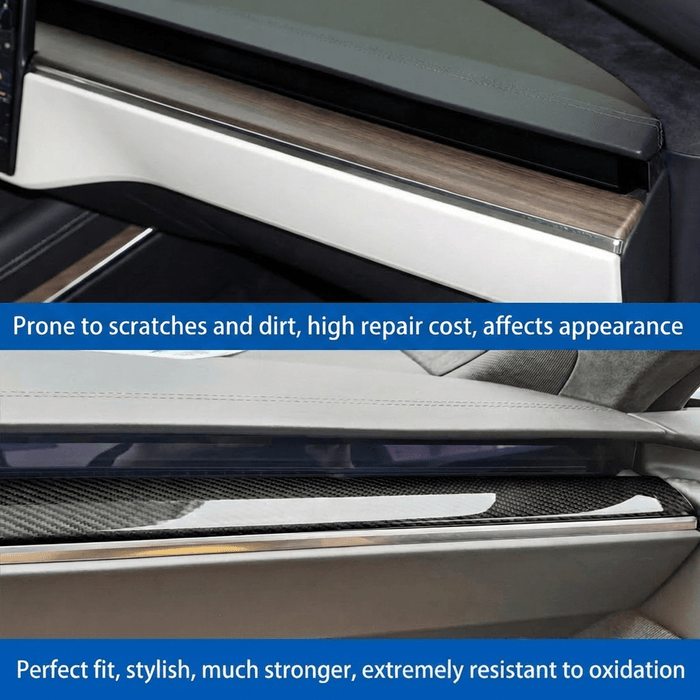 Dry Carbon Fiber Dashboard Panel Overlay for Model S/X 2021+ | 3 Finishes | UV Protected | Peel & Stick - Tesery Official Store
