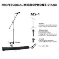 EXTREME MS1 MICROFONO VOCE ON/OFF + ASTA MICROFONICA + BORSA + CLAMP + CAVO CANNON XLR MASCHIO FEMMINA IN BUNDLE - TechSoundSystem.com