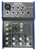 EXTREME MX502 MIXER 3 CANALI COMPATTO PER LIVE PHANTOM POWER +48V + CD TAPE IN E OUT - TechSoundSystem.com