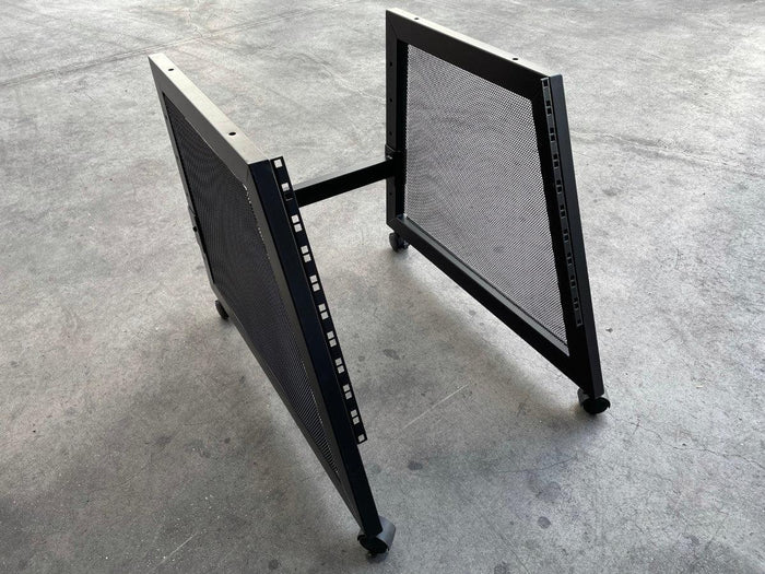 EXTREME ST10BS CARRELLO ARMADIO PORTARACK 24U DOPPIA INCLINAZIONE UNITA' RACK CON 4 RUOTE MODULARE 3 PEZZI - TechSoundSystem.com