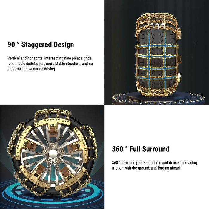 Anti - Slip Snow Chains Nine Grid For Tesla Model Y/3/X/S - Tesery Official Store