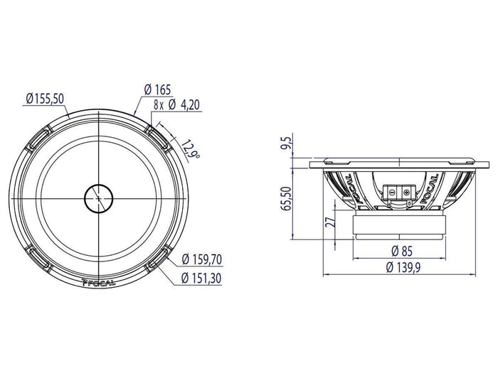 Focal PS165 V1 Kit altoparlanti a 2 vie separate da 16,5 cm (6,5'') 160W - TechSoundSystem.com