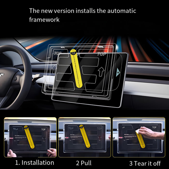 Front & Rear Display Tempered Glass Screen Protector for Model Y Juniper / 3 Highland - Tesery Official Store