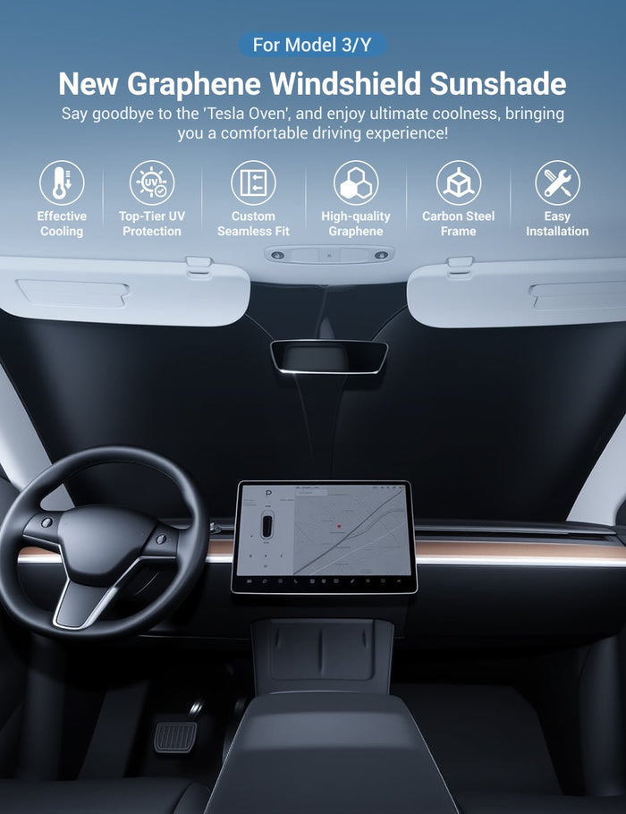 Front Windshield Sunshade for Tesla Model 3 / New Model Y - Tesery Official Store