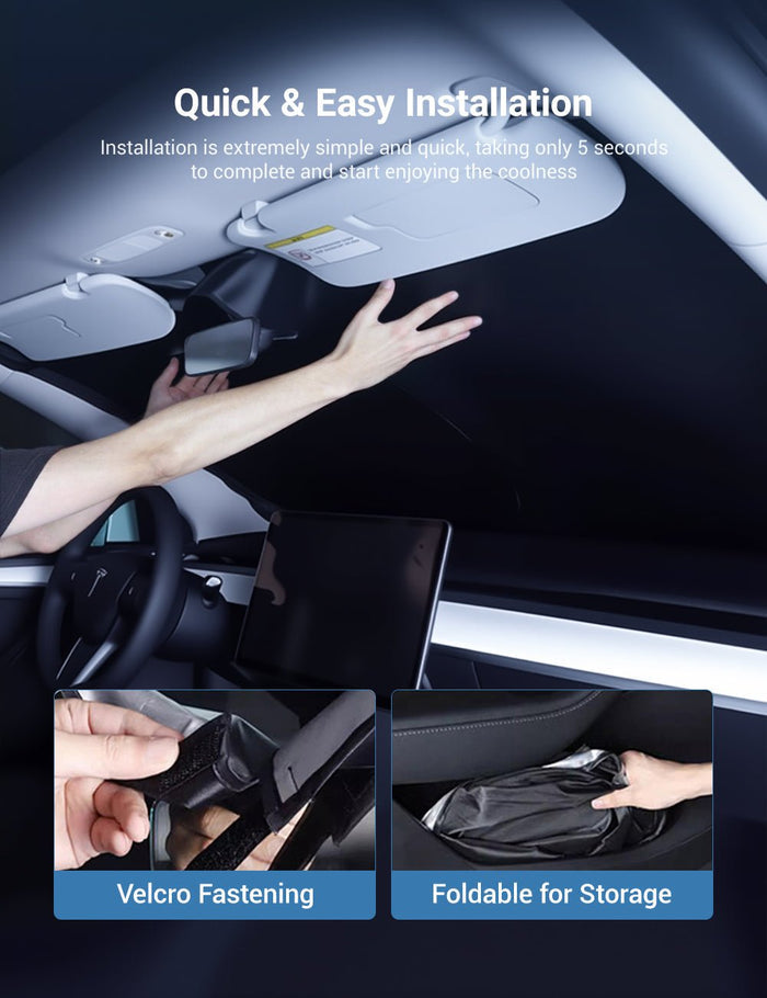 Front Windshield Sunshade for Tesla Model 3 / New Model Y - Tesery Official Store