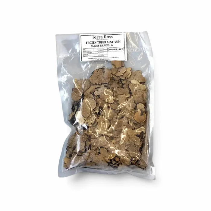 Frozen Black Summer Truffle slices – Tuber aestivum A Grade, approximately 1 mm
