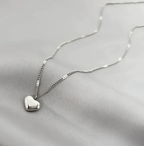 Geometric heart pendant necklace, minimalist gold jewelry