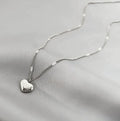 Geometric heart pendant necklace, minimalist gold jewelry