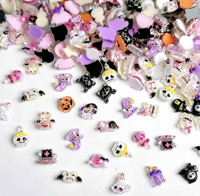 🕷️ Spooky Baddie Halloween Nail Charms 🖤🎃