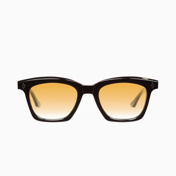 Gloss Black w. Silver Metal Trim / Orange Gradient Lens