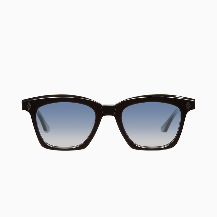 Gloss Black w. Silver Metal Trim / Blue Gradient Lens