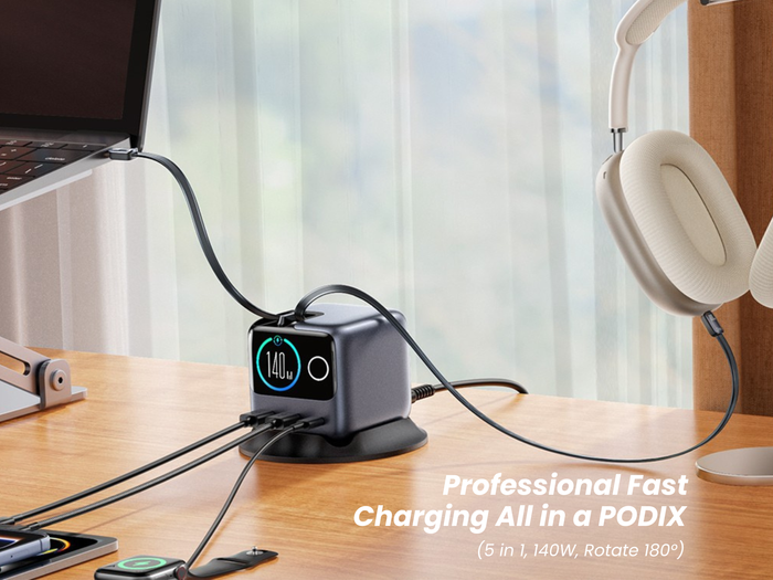 JOYROOM PODIX | 140W, 5-Port Desktop GaN Charger