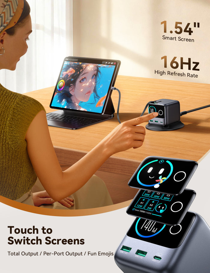 JOYROOM PODIX | 140W, 5-Port Desktop GaN Charger