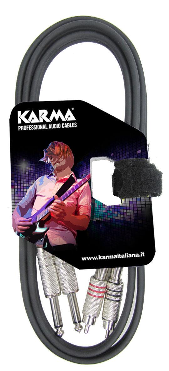 KARMA CA 8271M Cavo audio 1,5 mt 2 RCA - 2 Jack 6,3 - TechSoundSystem.com