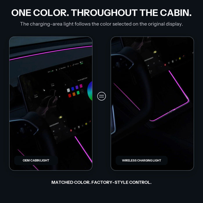 Laser-Carved Ambient Light for Model Y Juniper / YL Wireless Charging Port | TESERY - Tesery Official Store