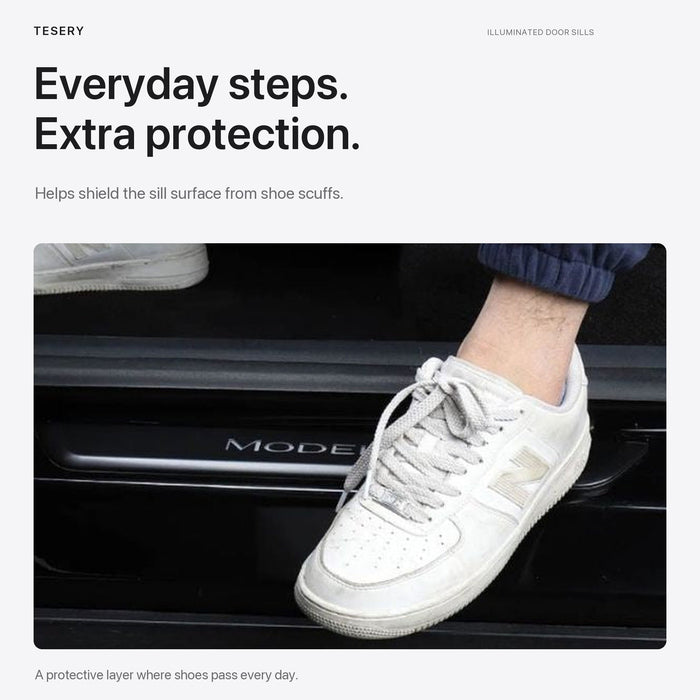 LED illuminated Welcome Pedal Door Sill Protector for Model Y / 3 | TESERY - Tesery Official Store