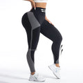 Black yoga leggings for women, stretchy nylon-spandex fabric
