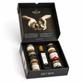 Open Luxury truffle gift box containing seven Italian truffle products