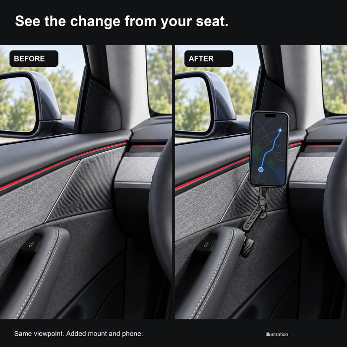 Magnetic Door Phone Mount for Tesla Model 3 Highland, Model Y & Model YL (LHD) - Tesery Official Store