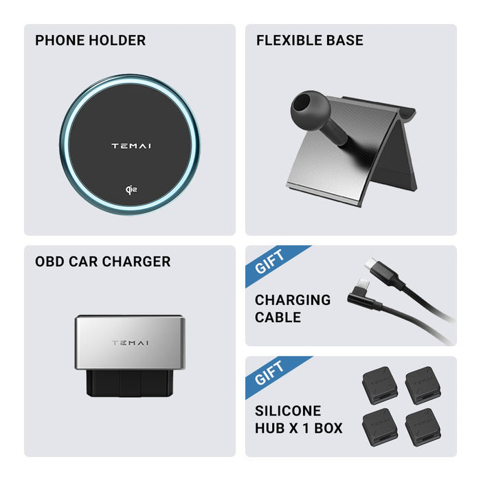 Model Y Juniper 2025+ & Model YL 2026+ / Flexible Phone Holder + OBD Car Charger