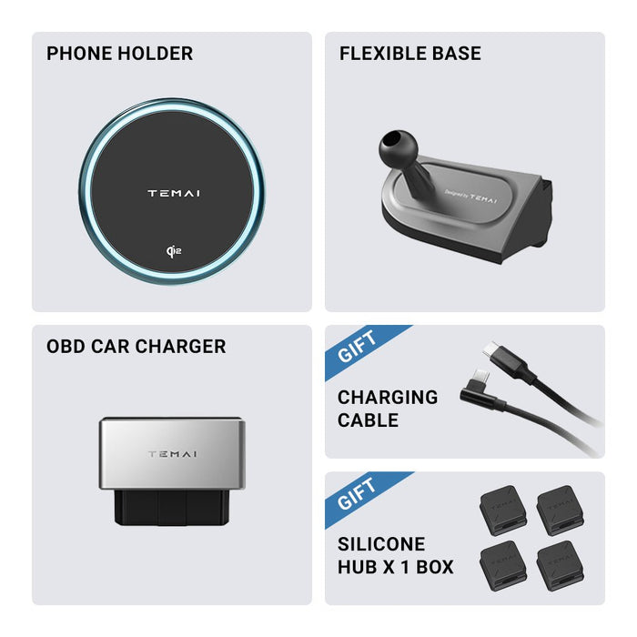 Model Y Juniper 2025+ & Model YL 2026+ / Left Fixed Phone Holder + OBD Car Charger