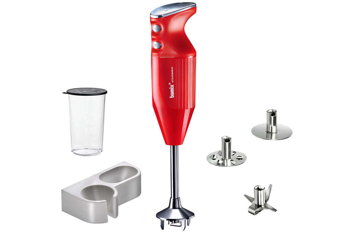 Mixeur Plongeant Bamix M200 Mono rouge avec accessoires