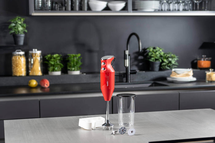 Mixeur Plongeant Bamix M200 Mono rouge avec accessoires