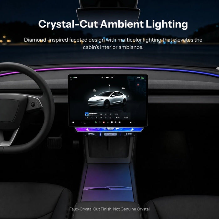 Model 3 Highland/Model Y Juniper Under Screen Crystal Dock | 3-in-1 Ambient Light, Aromatherapy & USB Fast Charging - Tesery Official Store