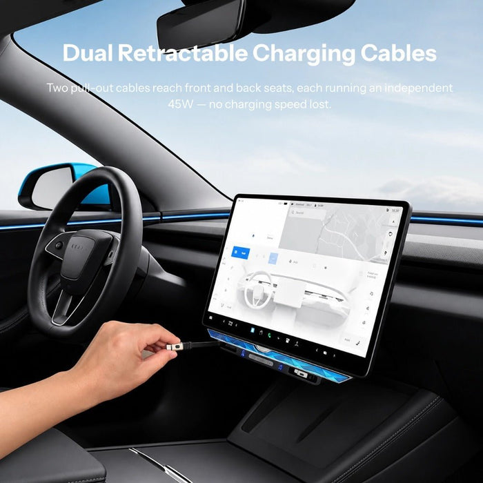 Model 3 Highland/Model Y Juniper Under Screen Crystal Dock | 3-in-1 Ambient Light, Aromatherapy & USB Fast Charging - Tesery Official Store