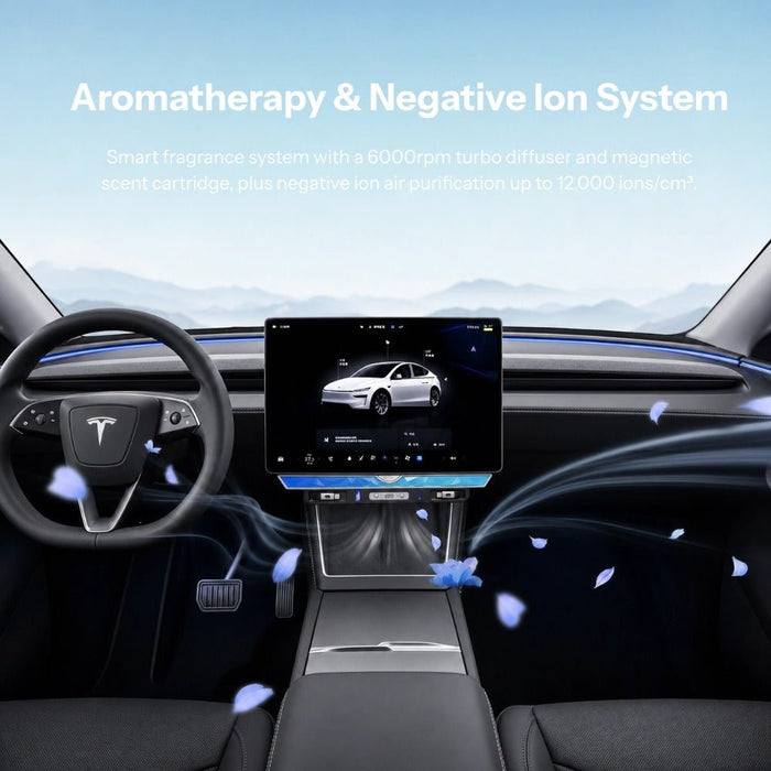 Model 3 Highland/Model Y Juniper Under Screen Crystal Dock | 3-in-1 Ambient Light, Aromatherapy & USB Fast Charging - Tesery Official Store