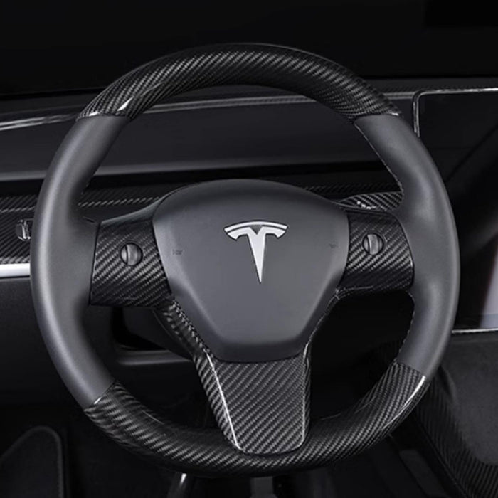 Model 3 / Y Steering Wheel Patch - Carbon Fiber Interior Mods - Tesery Official Store