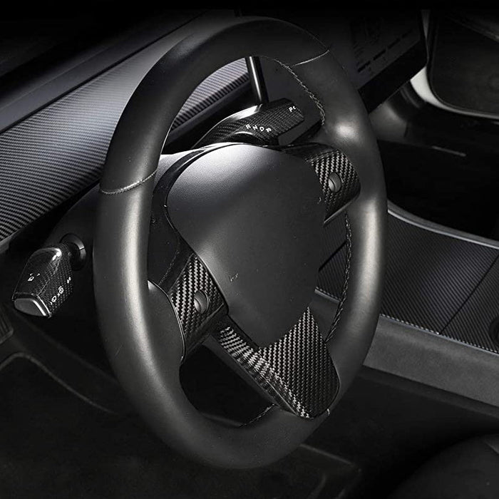 Model 3 / Y Steering Wheel Patch - Carbon Fiber Interior Mods - Tesery Official Store