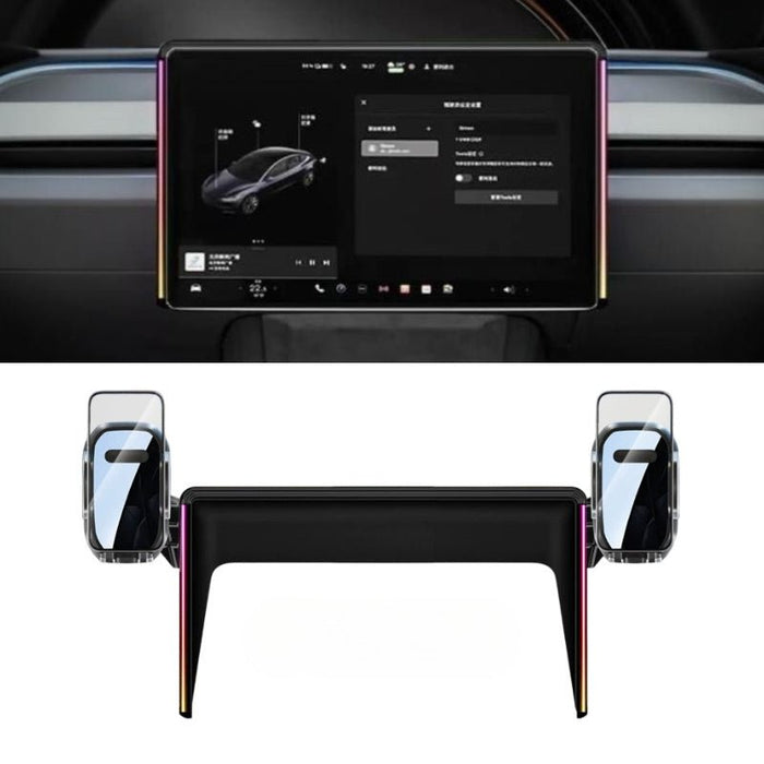 Model 3 Highland & 2025 New Model Y (15.4") / Style 2【Wireless Charging*2】