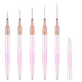 Nail Art Fine Liner Brushes - Pink Pearl Iridescent-Gradient with Copper Gold Tips