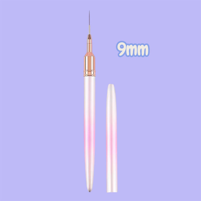Nail Art Fine Liner Brushes - Pink Pearl Iridescent-Gradient with Copper Gold Tips - Drip Lab Nail Co.