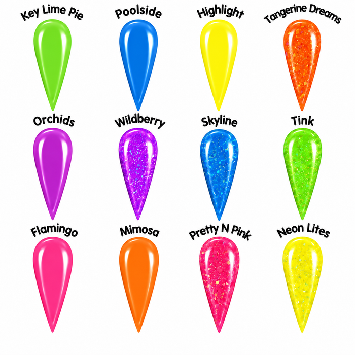 Neon Acrylic Powder Collection – Neon Pool Party | 12 Shades | Drip Lab