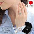 OKKO Akoya Seawater Japan Pearl Silver 925 Ring - Women Luxury Natural Zirconia Rings, Wedding
