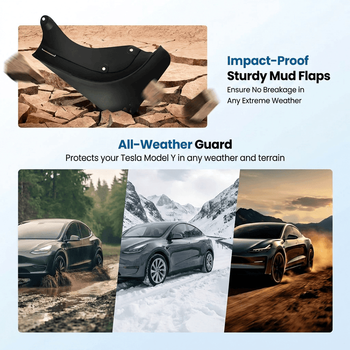 Oversized Mud Flaps Splash Guards for Tesla Model Y & Model Y Juniper - Tesery Official Store