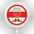 Personalised Christmas Elf I'm Back Balloon (Not Inflated)