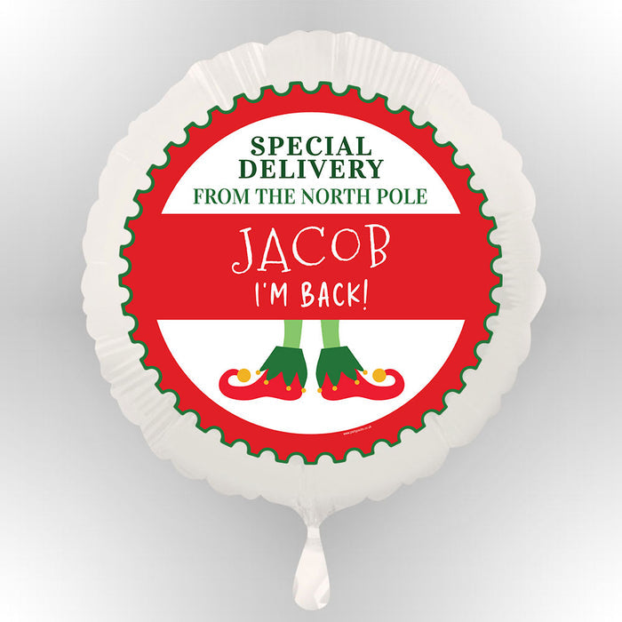 Personalised Christmas Elf I'm Back Balloon (Not Inflated)