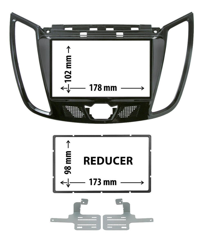 Phonocar 03617 Mascherina 1/2 Din per Ford C-Max 11- Kuga 13- colore nero lucido - TechSoundSystem.com