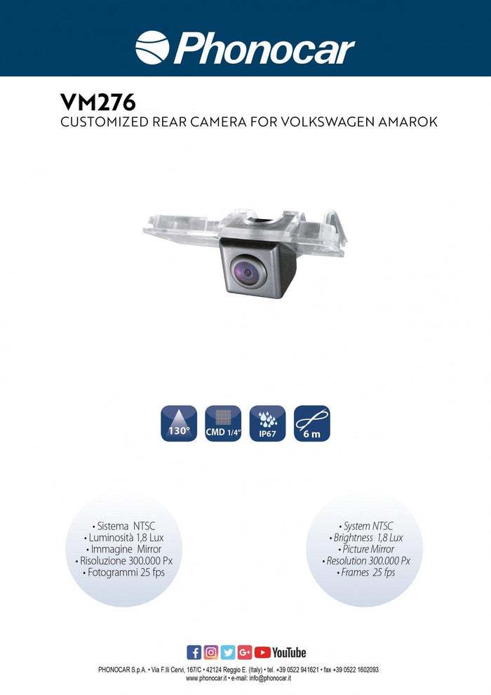 Retrocamera per VW Amarok Phonocar VM276 - TechSoundSystem.com