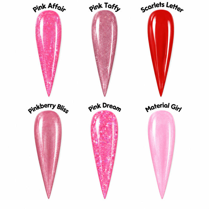 Pink Acrylic Nail Powder Collection – Think Pink | 7 Shades | Drip Lab
