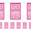 Pink Birthday Glitz Personalised Bunting - 3m