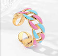 Pink & Blue Chain Link Ring