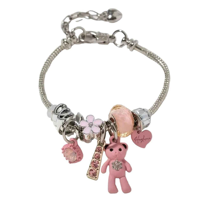 Pink Teddy Charm Bracelet