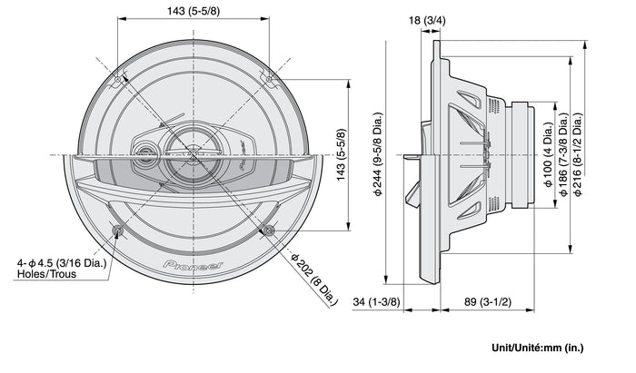 Pioneer TS-A2013i Diffusori coassiali 3 vie 20 cm (500 W) COPPIA - TechSoundSystem.com