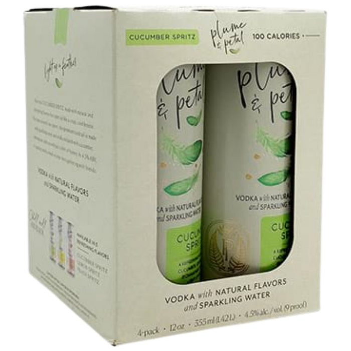 buy Plume and Petal Cucumber Spritz Sparkling Vodka Infused 4 Pack online BLII lquor