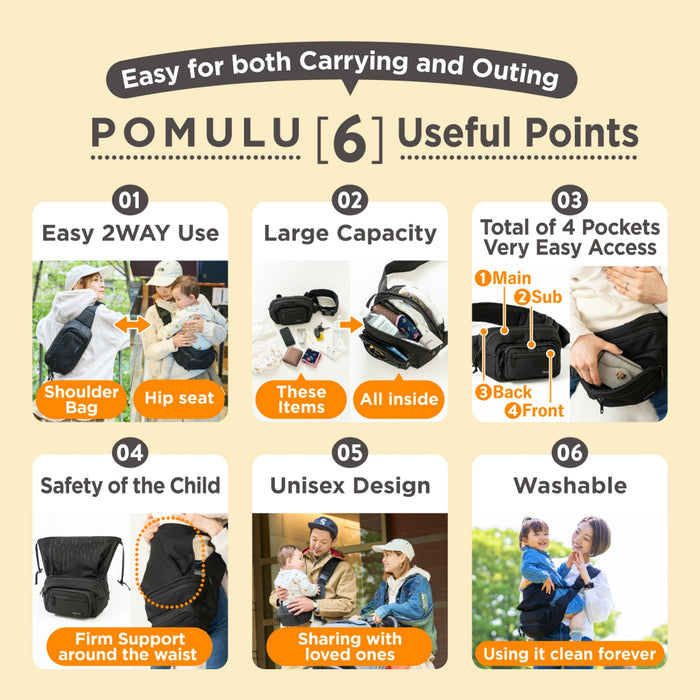 Pomulu | 2-Way Baby Carrier | Innovative Carrier Bag for Parents